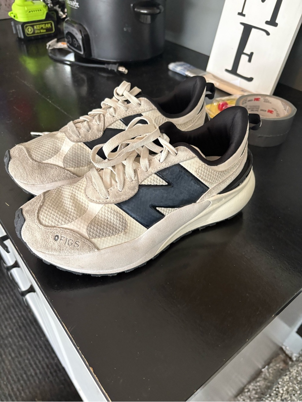 FIGS cream and black Sneakers